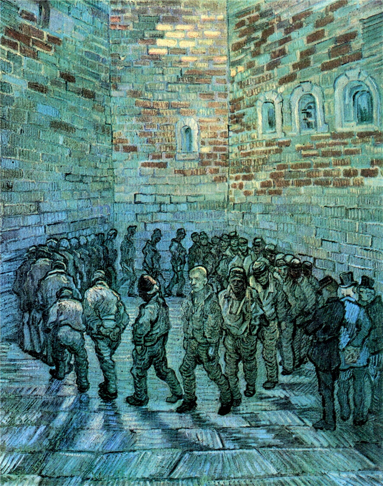 Prisoners Exercising After Dore Van Gogh Oil Painting